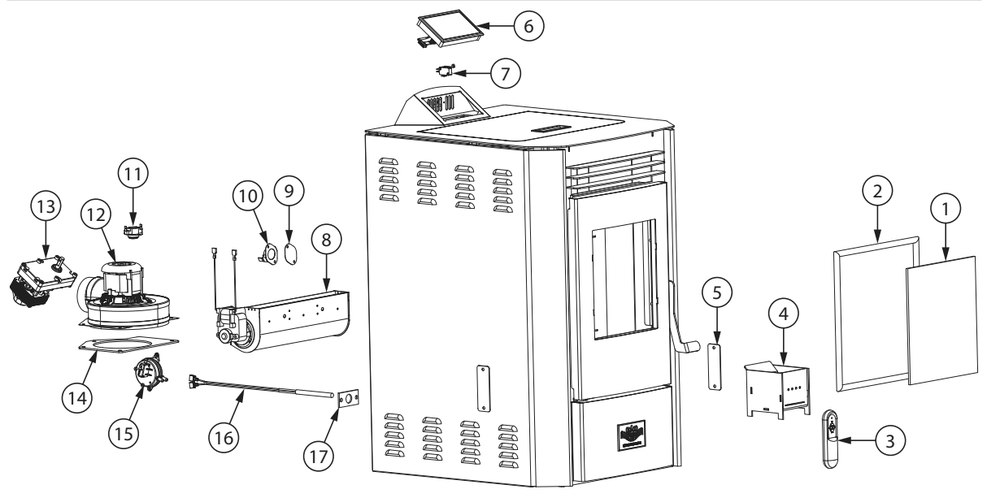 Diagram Diagram and Parts List for AP5710  US Stove Company Heating Stove